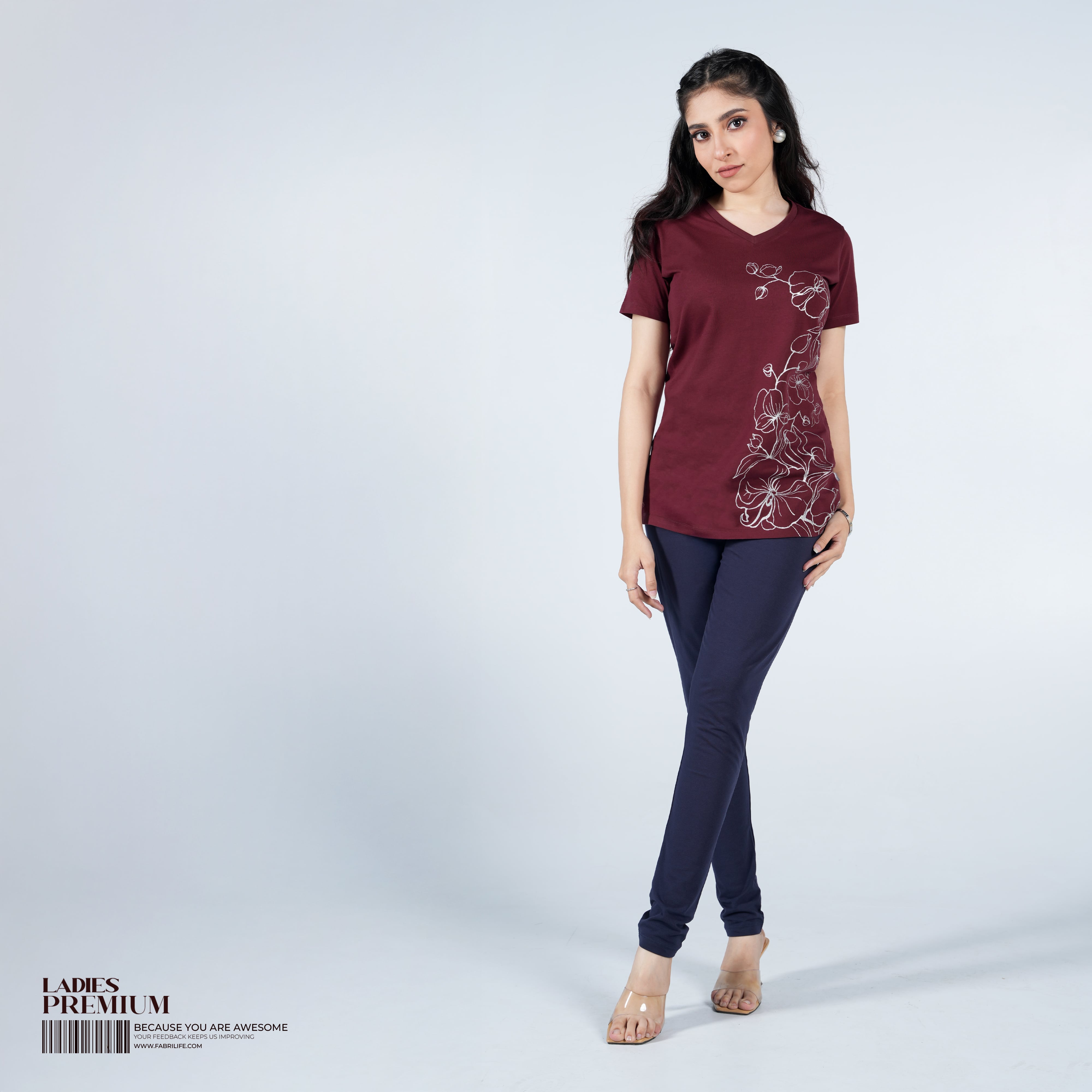 Women Premium Tee - Floral Line