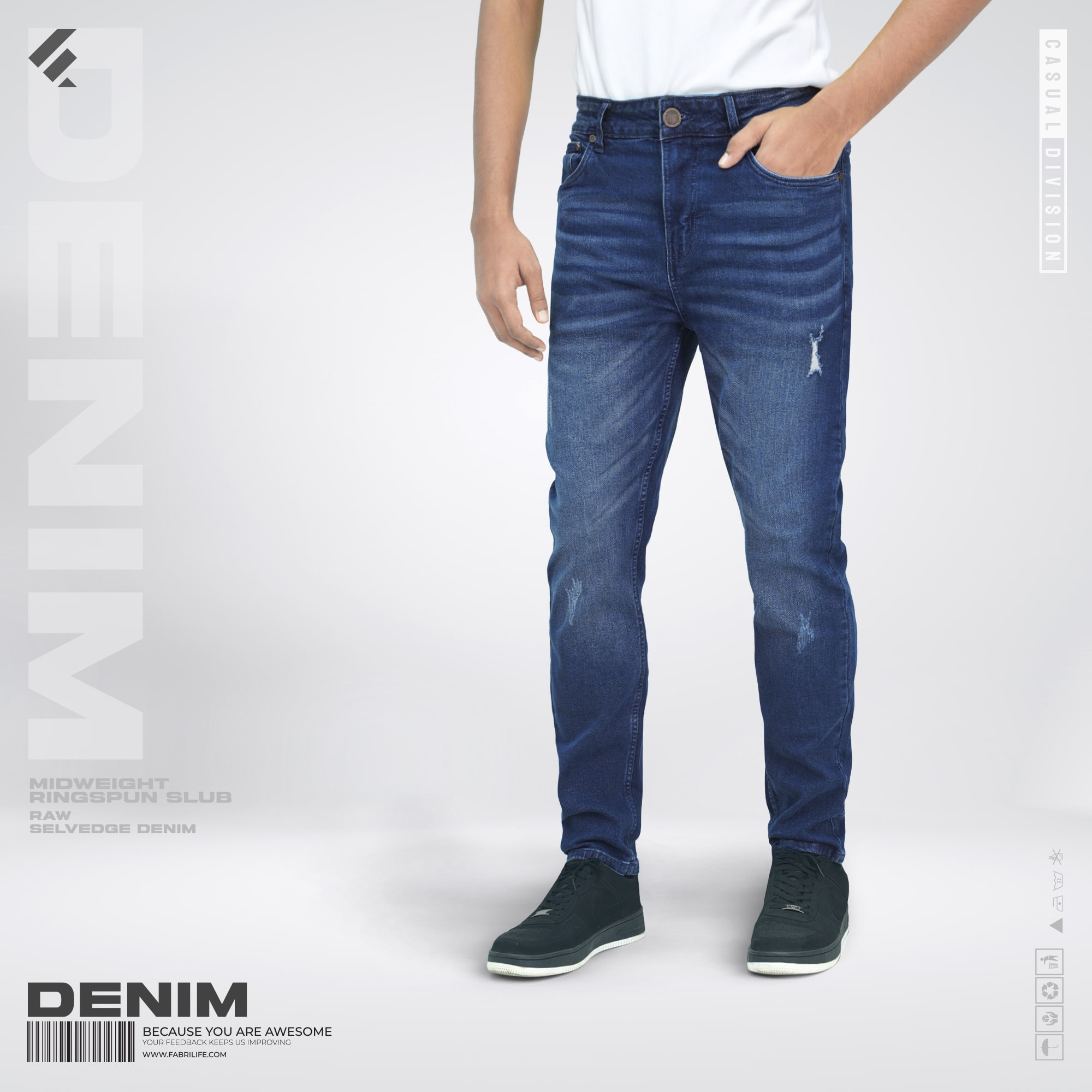 Mens Denim Jeans - BlueFade