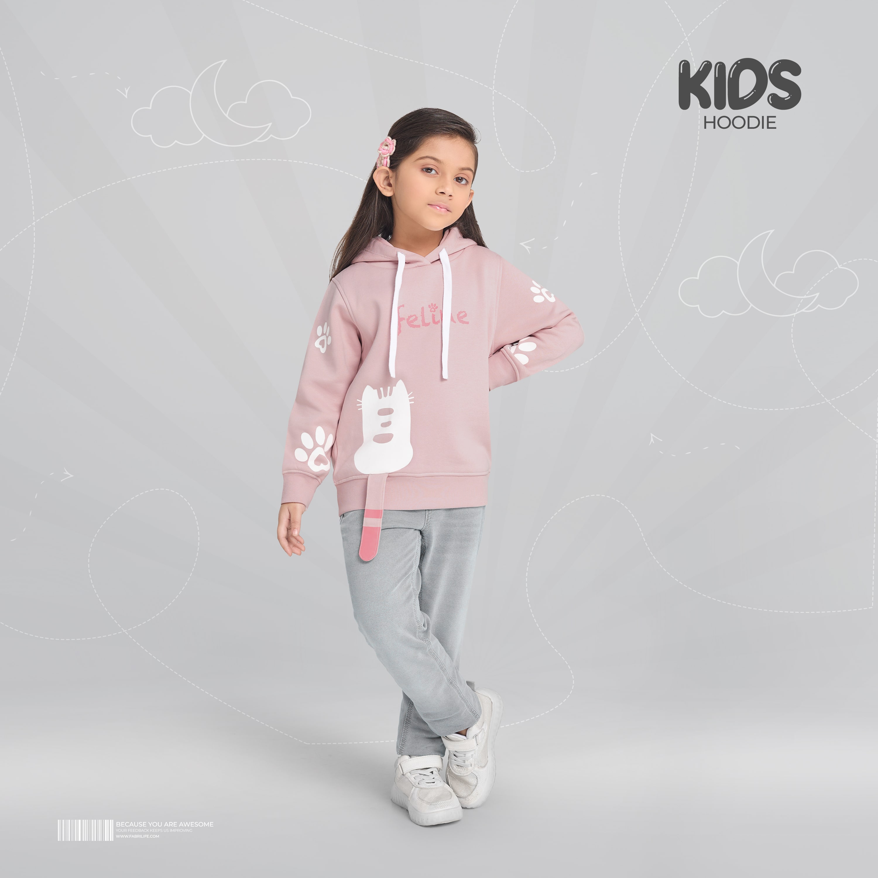 Kid Girls Premium Hoodie - Feline